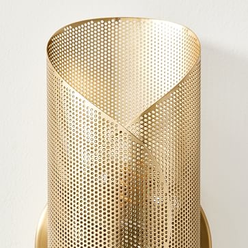 Curl Perforated Sconce, Antique Brass - Image 2