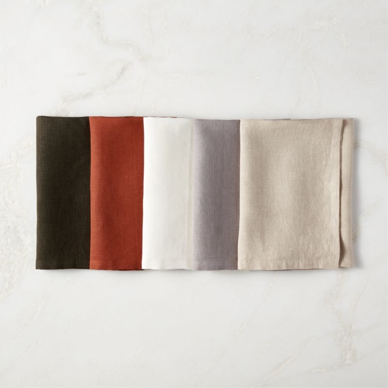 Bolt Taupe Linen Napkins Set of 4 - Image 4