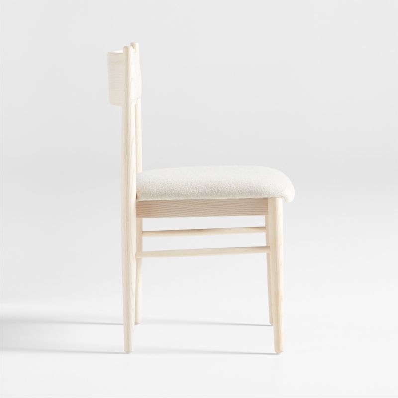 Petrie Bleached Ash Upholstered Dining Chair with Performance Fabric - Image 2