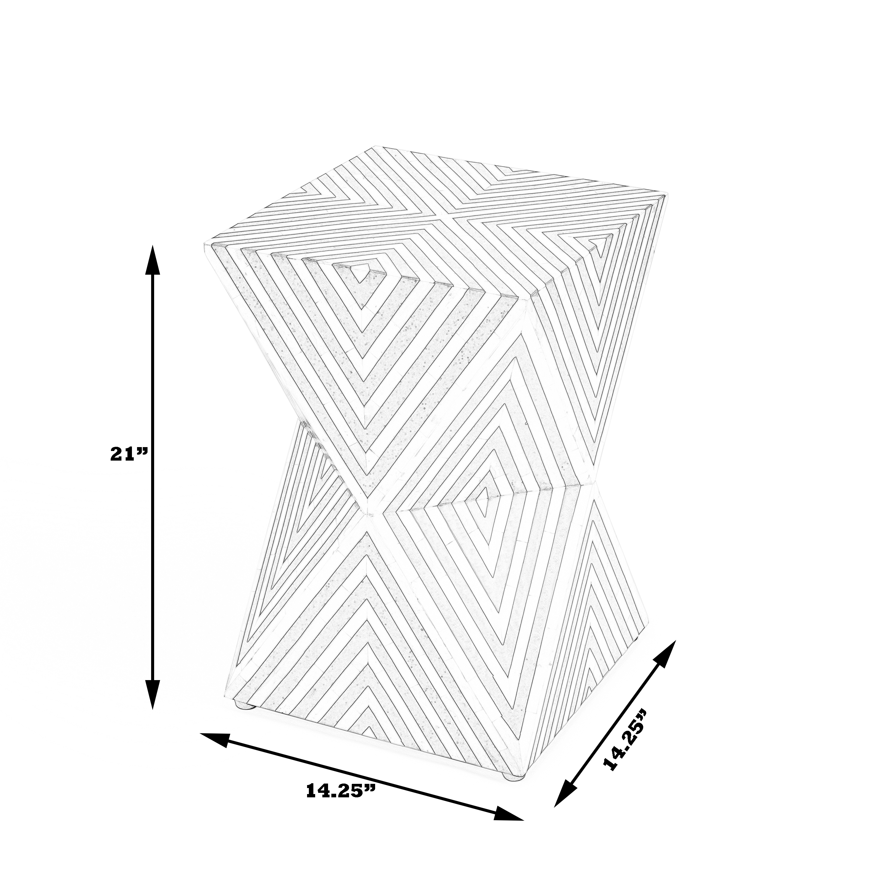 Anais Blue Bone Inlay Side Table - Image 2