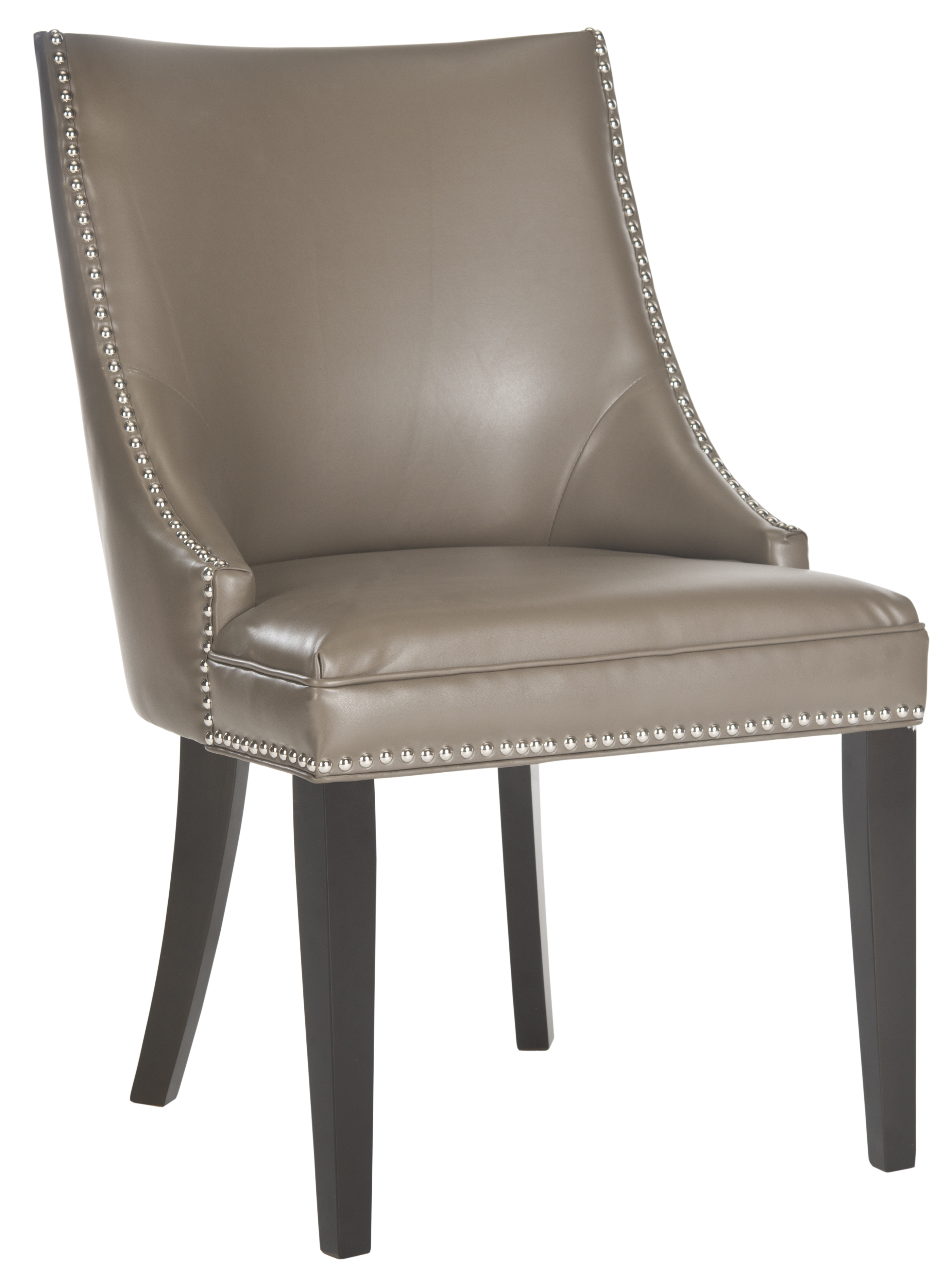 Afton 20''H Side Chair (Set Of 2) - Silver Nail Heads - Clay/Espresso - Safavieh - Image 1