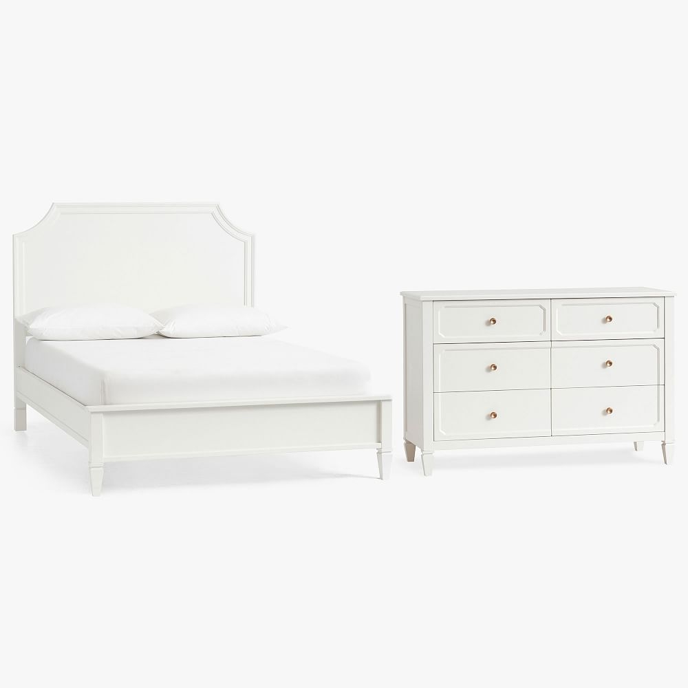 Auburn Platform Bed, Wide Dresser, Plush Pillow Top Mattress, Full, Simply White - Image 0