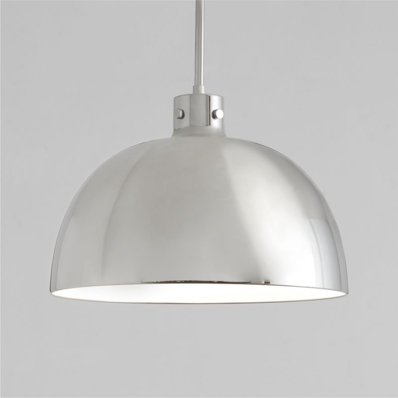 Dakota Chrome Pendant Light with Large Chrome Dome 15" - Image 1