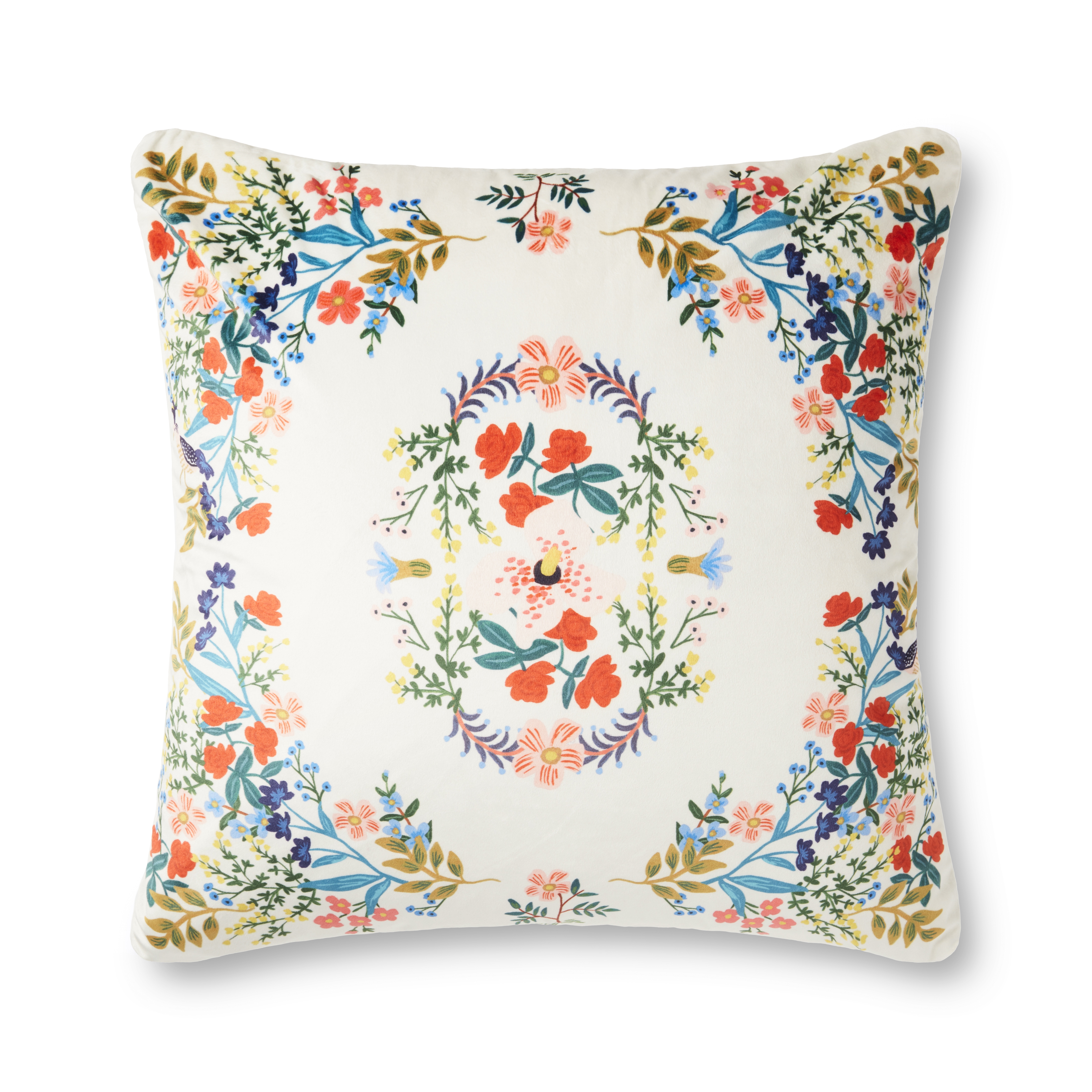 Rifle Paper Co. x Loloi Pillows P6058 Ivory / Multi 22" x 22" Cover Only - Image 0