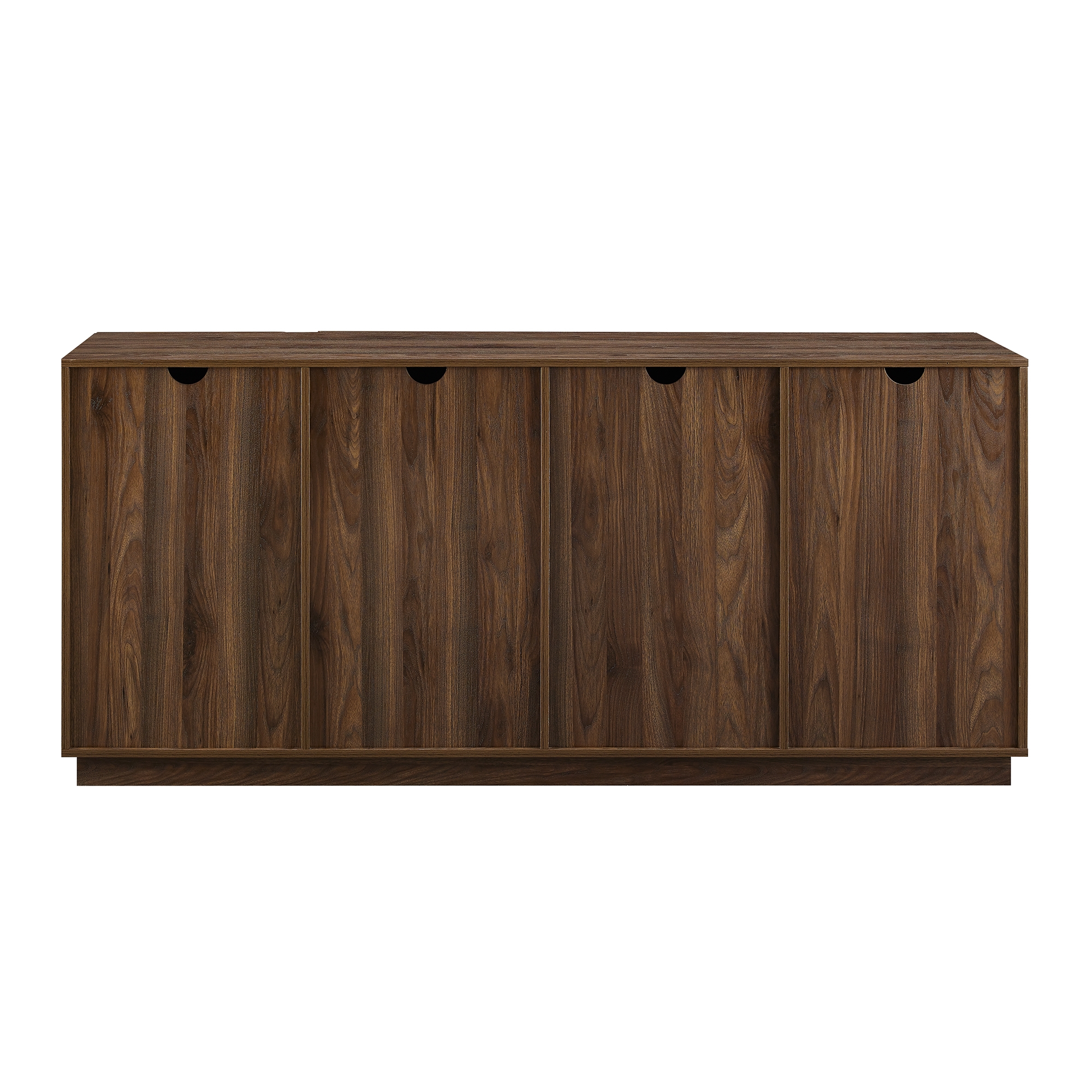 Contemporary Minimalist 4-Door Sideboard – Dark Walnut - Image 2