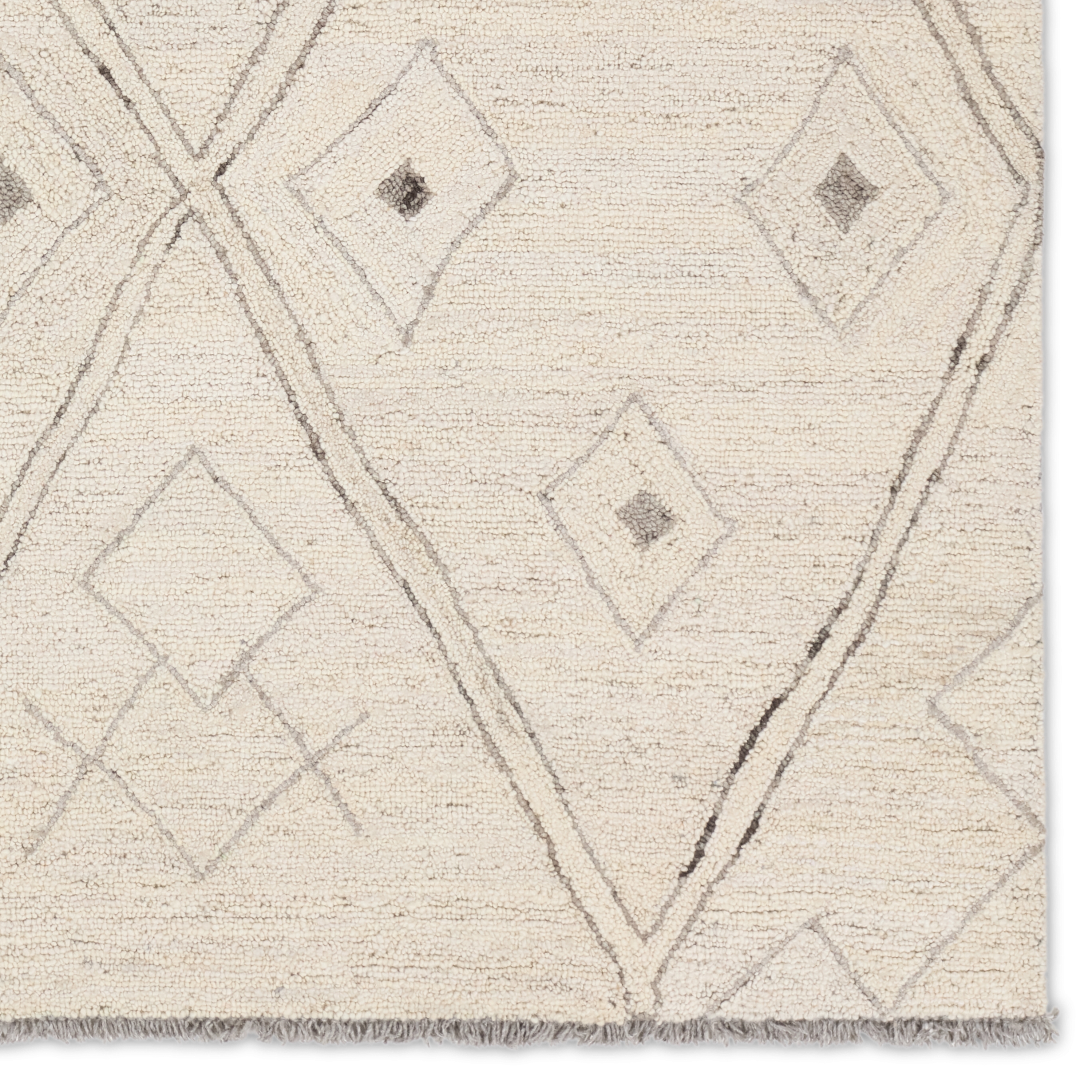 Ismael HAD02 Handmade Trellis Ivory and Gray Area Rug (9'x12') - Image 3