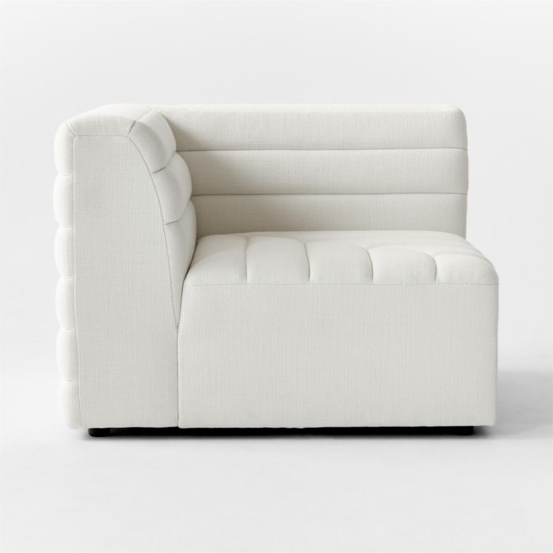 Strato Channeled Ivory Performance Fabric Corner Chair - Image 3