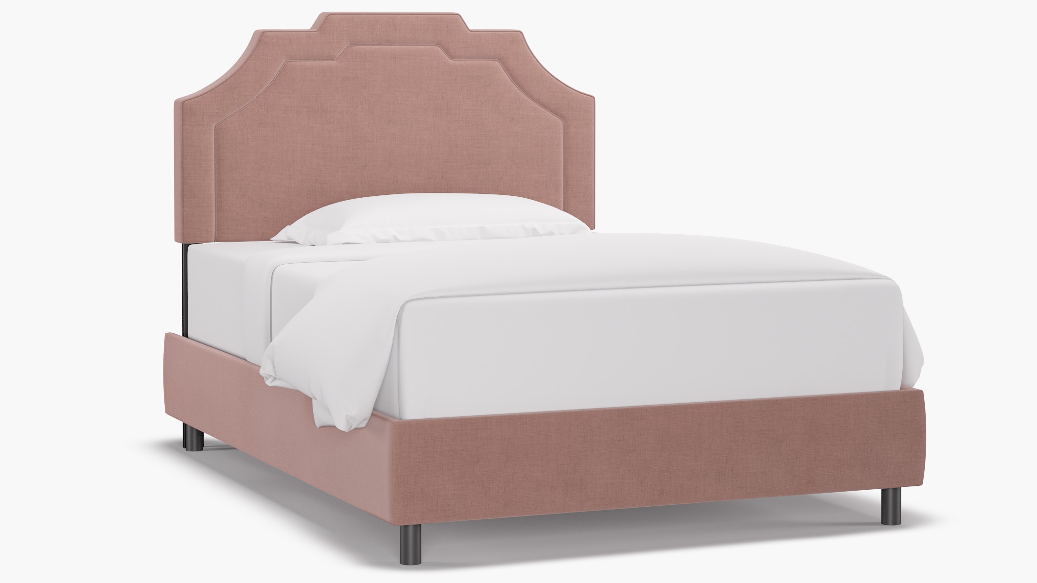 Art Deco Bed, Blush Everyday Linen, Full - Image 1