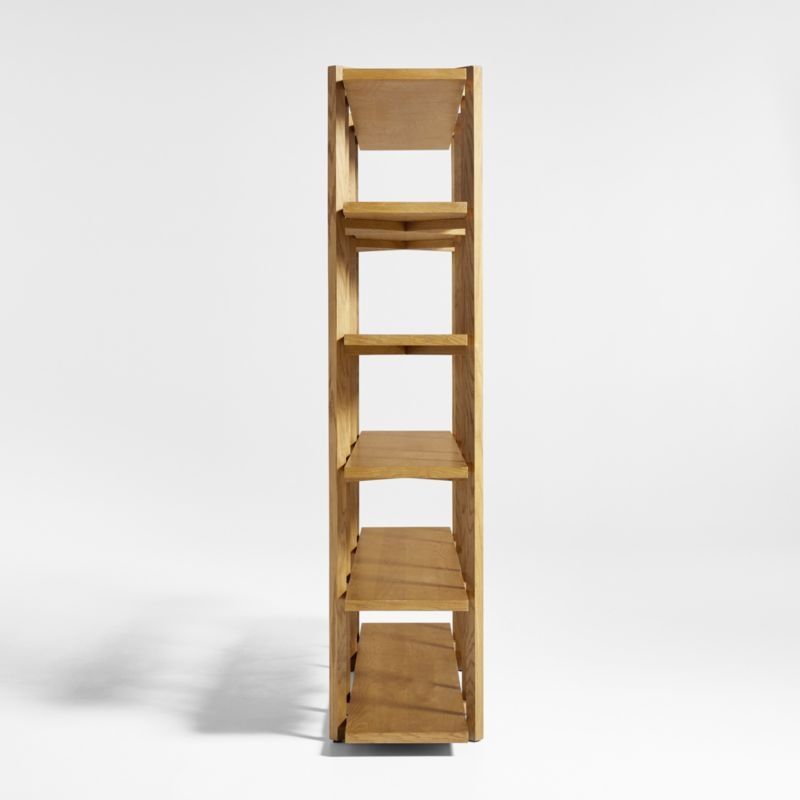 Thomas Barley Oak Wood Wide Open Bookcase/Room Divider - Image 4