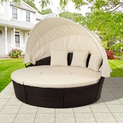 Outdoor Rattan Sectional Canopy Daybed - Image 0
