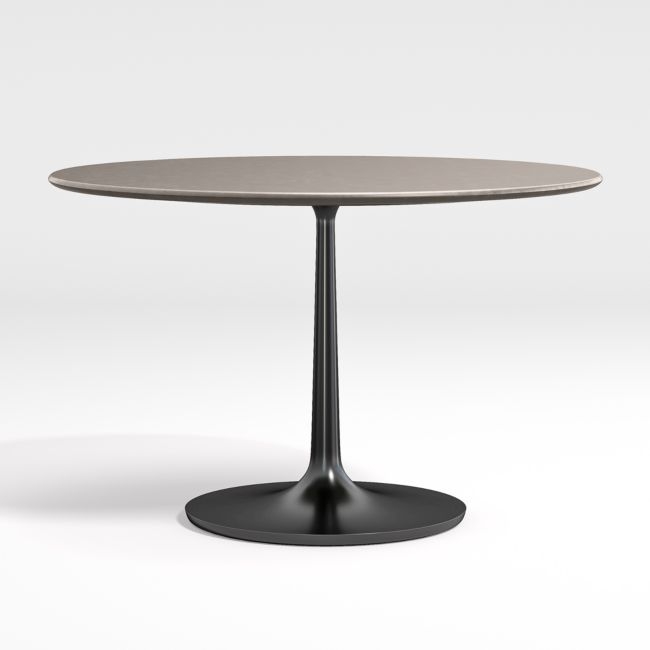 Nero 48" Round Concrete Dining Table with Matte Black Base - Image 0