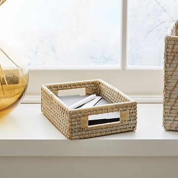 Modern Weave Basket, Whitewashed, Small - Image 0