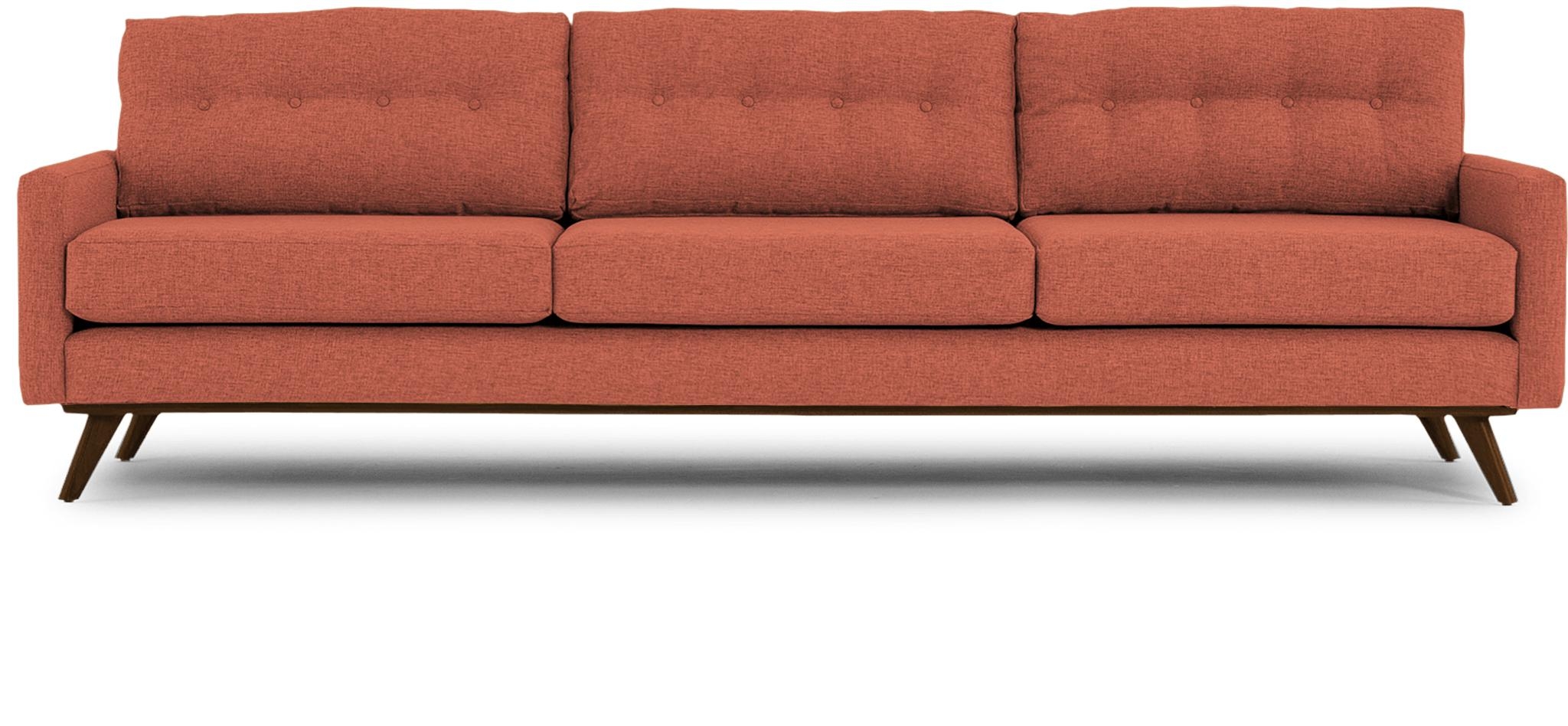 Orange Hopson Mid Century Modern Grand Sofa - Key Largo Coral - Mocha - Image 0