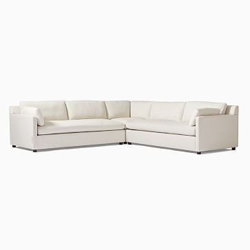 Marin Sectional Set 07: RA 75" Sofa, Corner, LA 75" Sofa, Down, Performance Twill, Dove, Concealed Support - Image 1