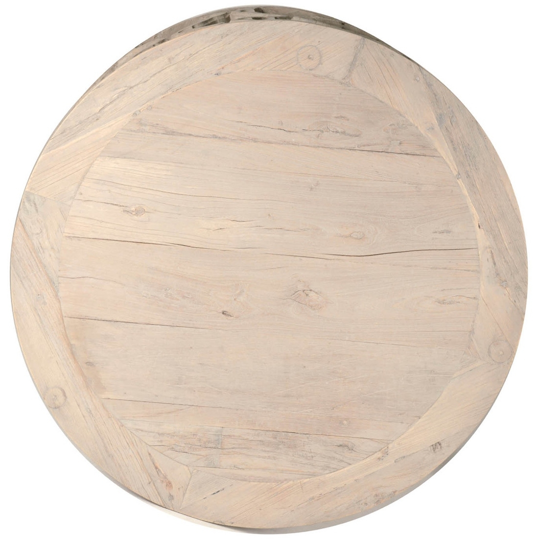 Mia French Country Grey Reclaimed Wood Round Round Coffee Table - Large - Image 1