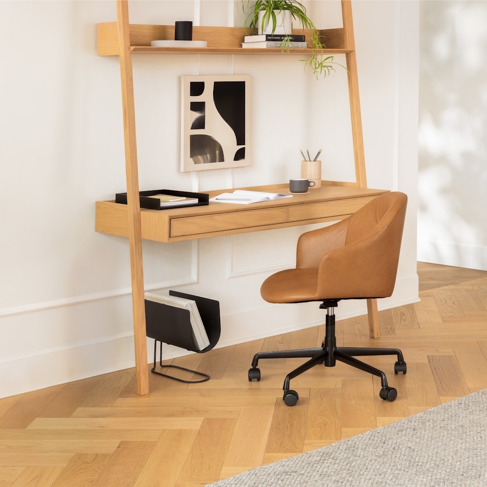 Fantol 51.5" Leaning Desk - Natural Oak - Image 2