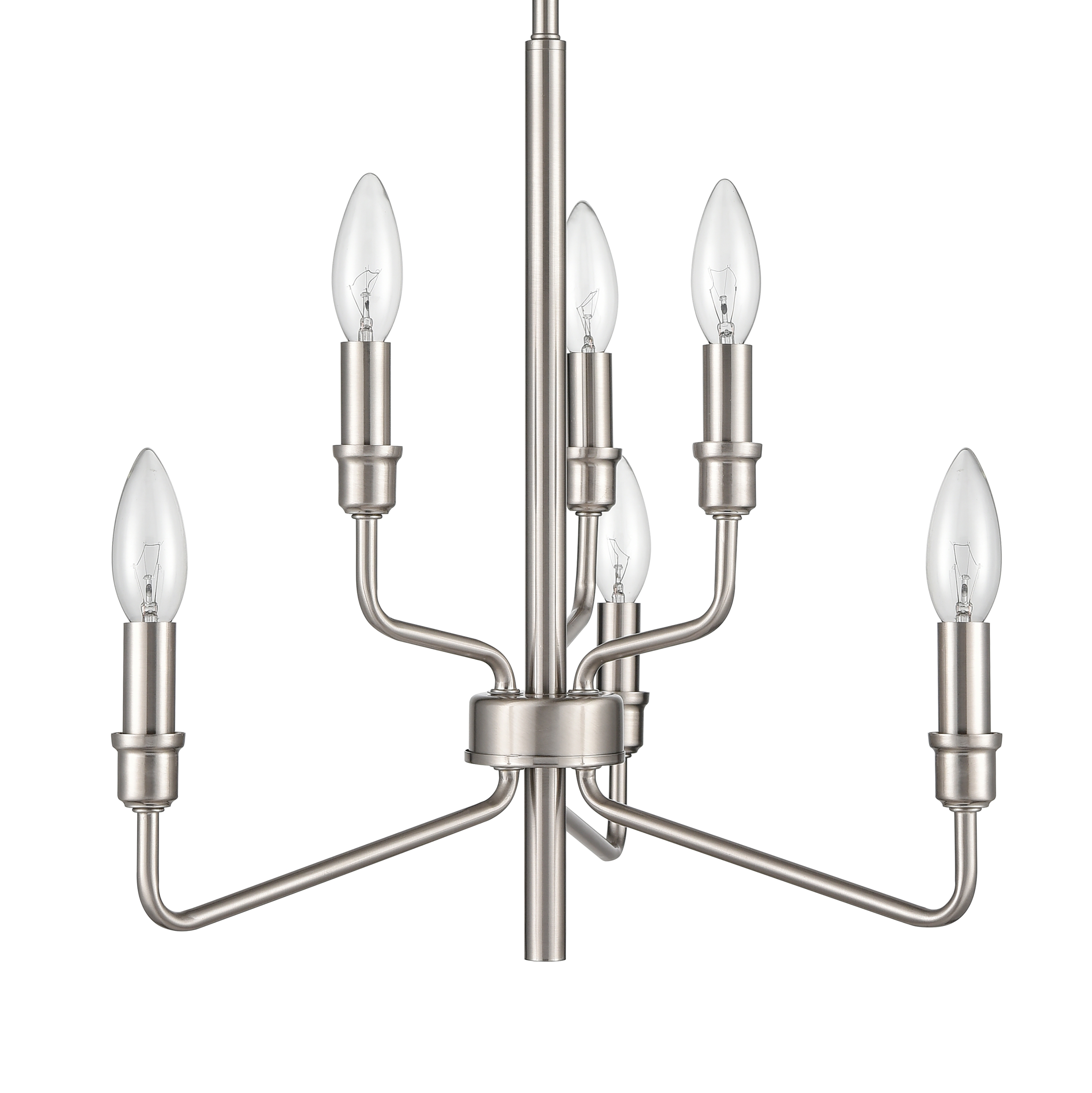 Saginaw 18'' Wide 6-Light Chandelier - Satin Nickel - Image 3