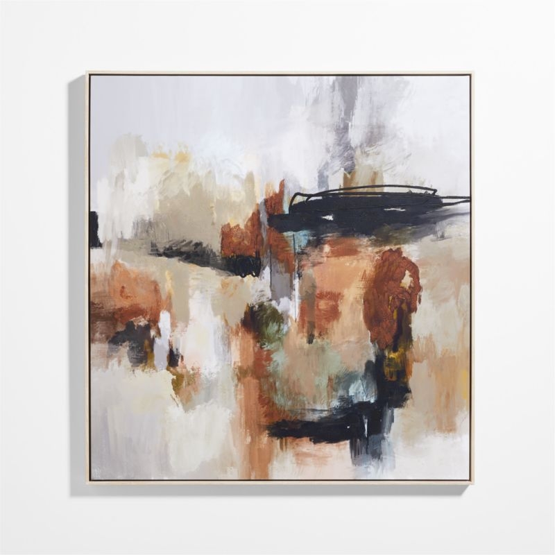 "Bloom" by Kichael Bonofiglio Brown & Black Abstract 47"x50" Framed Wall Art Print - Image 2