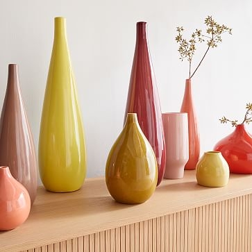 Bright Ceramicist Vase, Tall Teardrop, Currant - Image 1