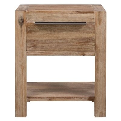 Nightstand With Drawer 15.7"X11.8"X18.9" Solid Acacia Wood - Image 0