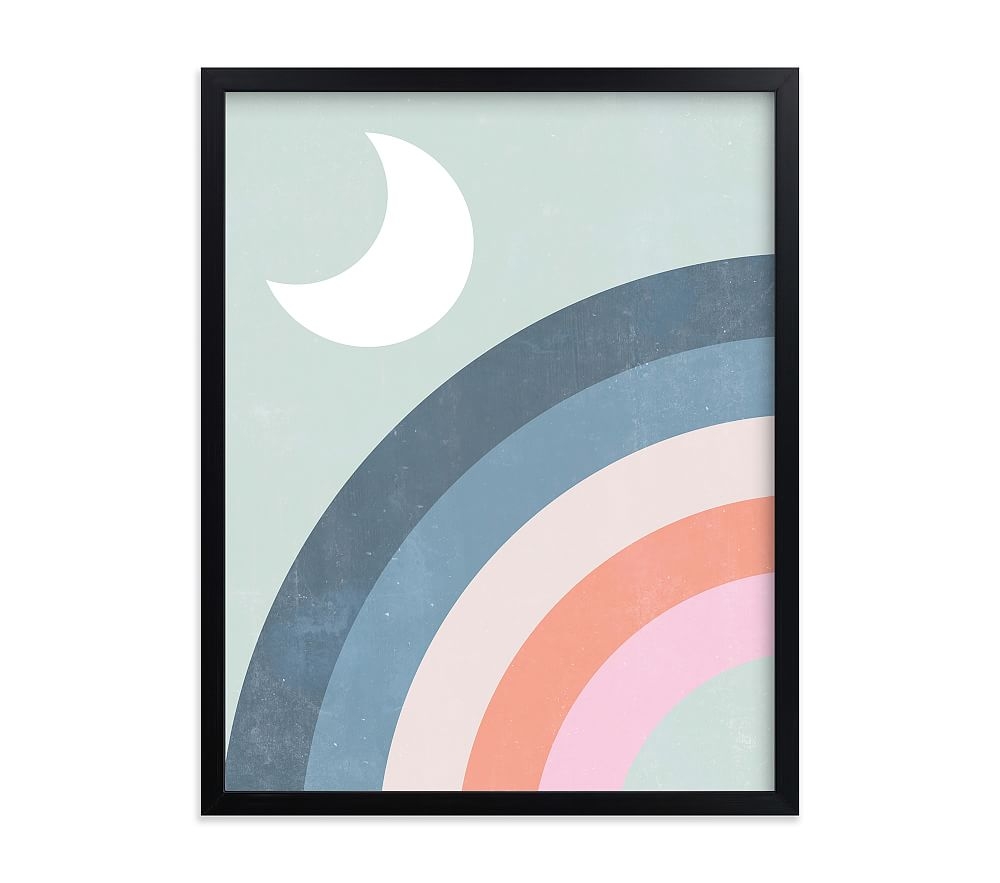 Minted(R) Double Pastel Rainbow with Moon Wall Art by Emmanuela Carratoni 11x14, Black - Image 0