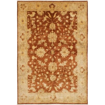 One-of-a-Kind Abha Hand-Knotted 2010s Chobi Beige/Brown 6'6" x 9'8" Wool Area Rug - Image 0