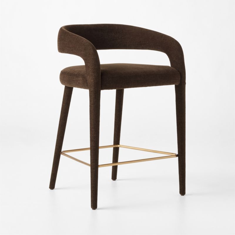 Lisette Brown Performance Fabric Counter Stool - Image 2