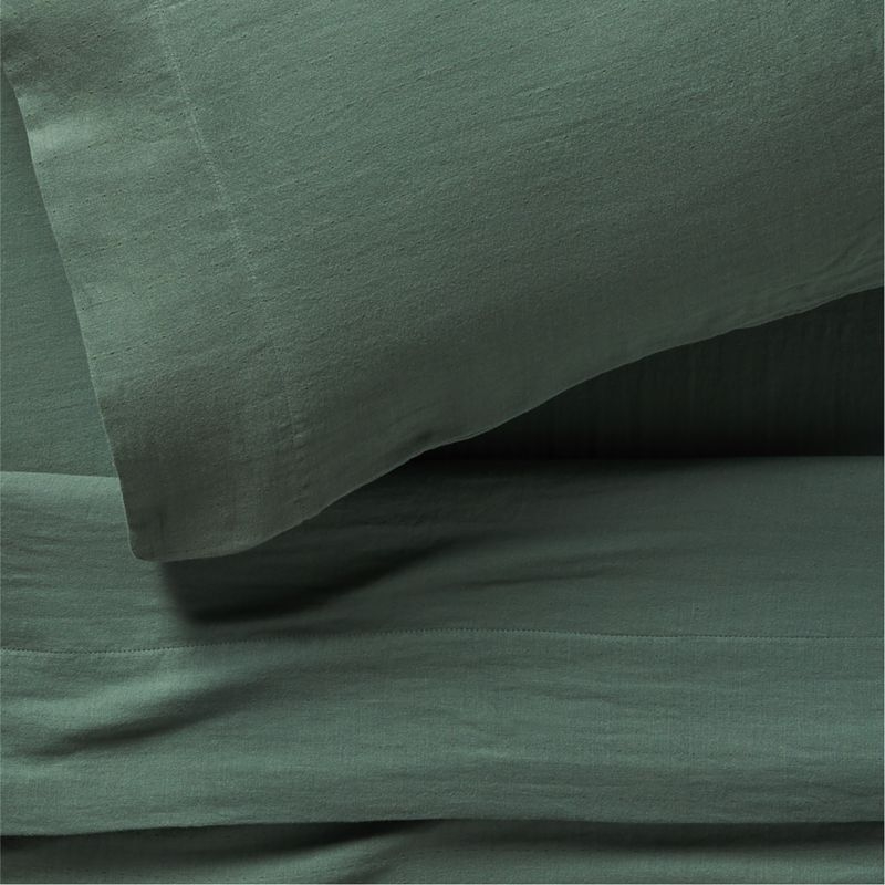 Supersoft Pine Green Organic Cotton Gauze Kids Pillowcase - Image 2