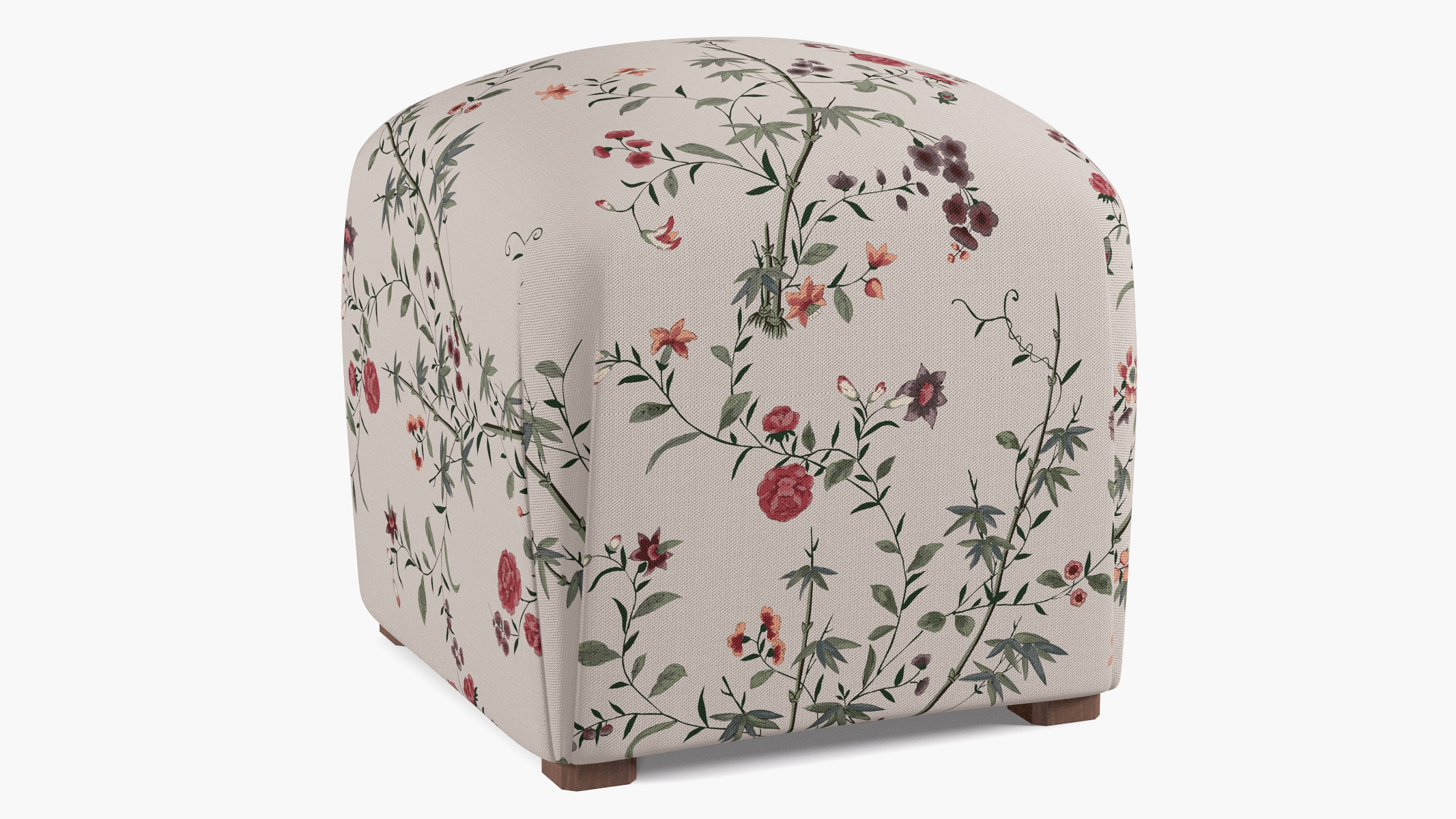 Deco Ottoman, Multi Bamboo Garden - Image 1
