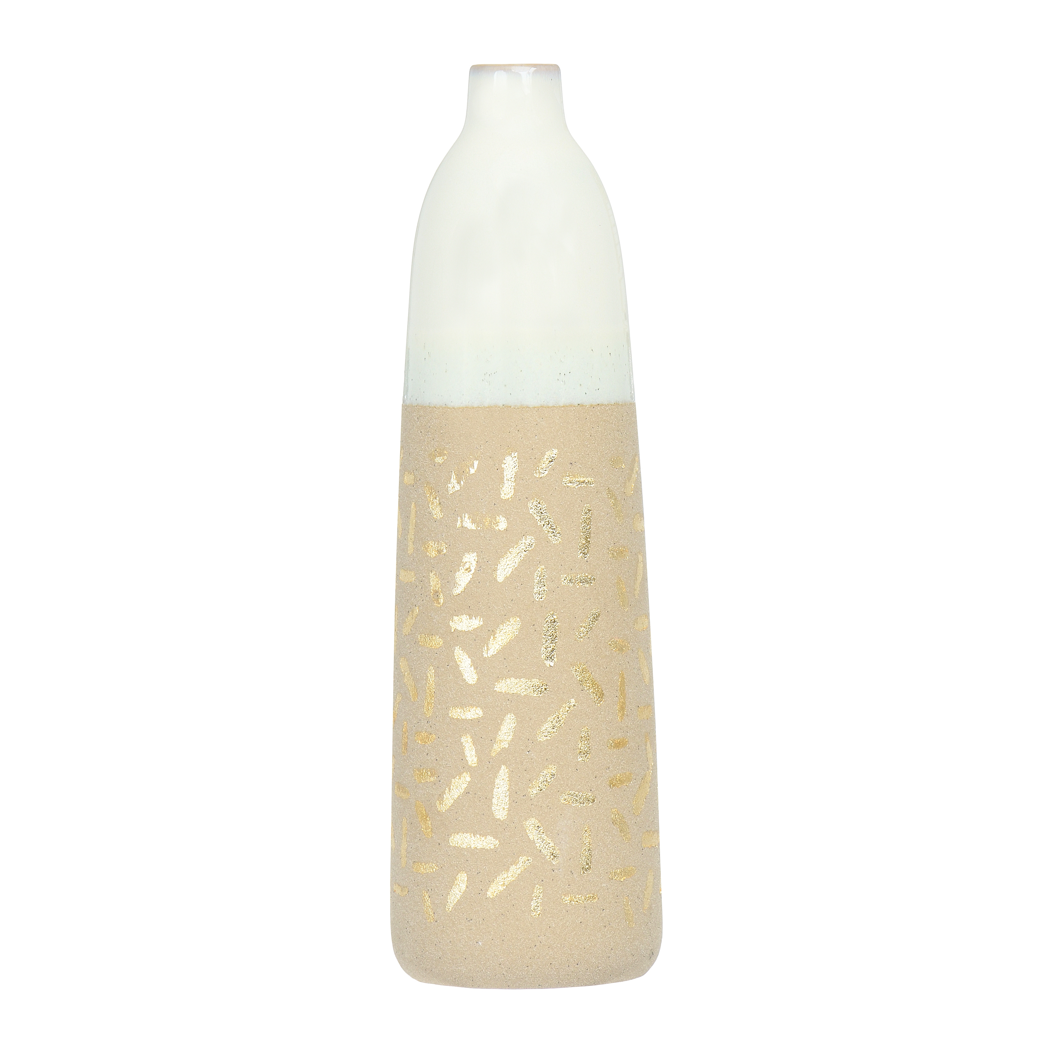 Stoneware Vase with Gold Pattern - Image 0