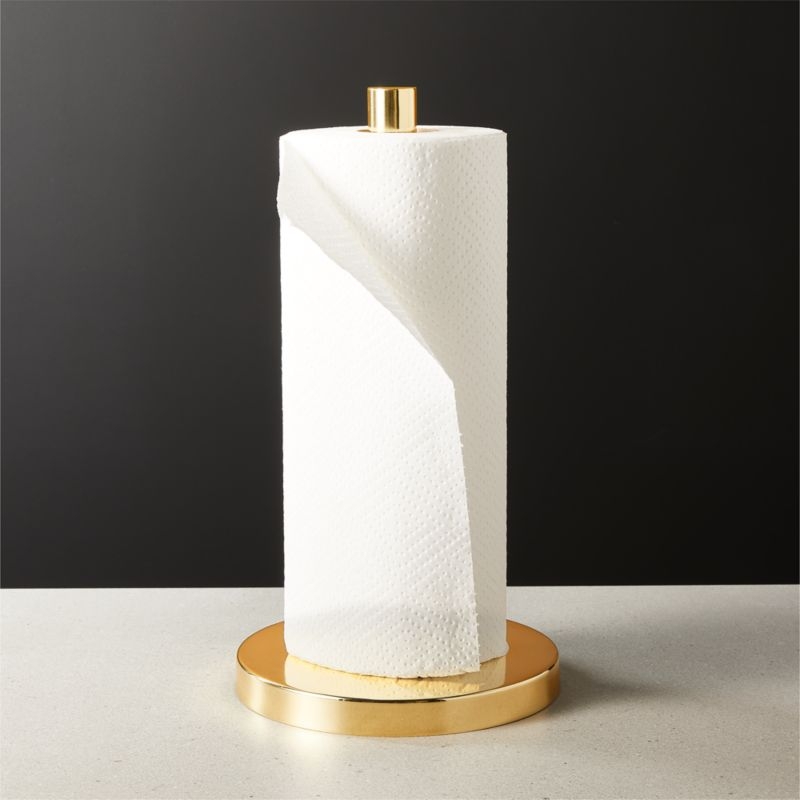 Polished Brass Paper Towel Holder - Image 1