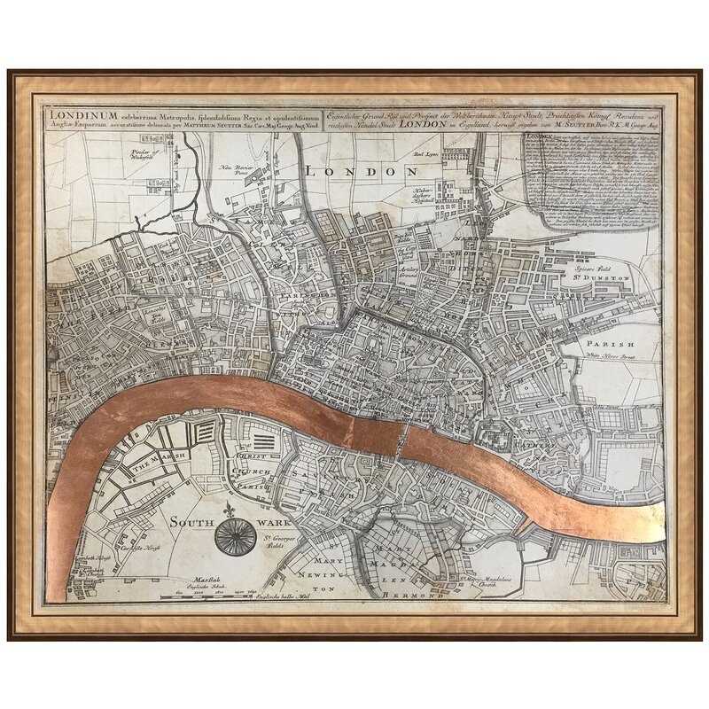 Vintage Print Gallery 'Gilded London Map' Framed Print - Image 0
