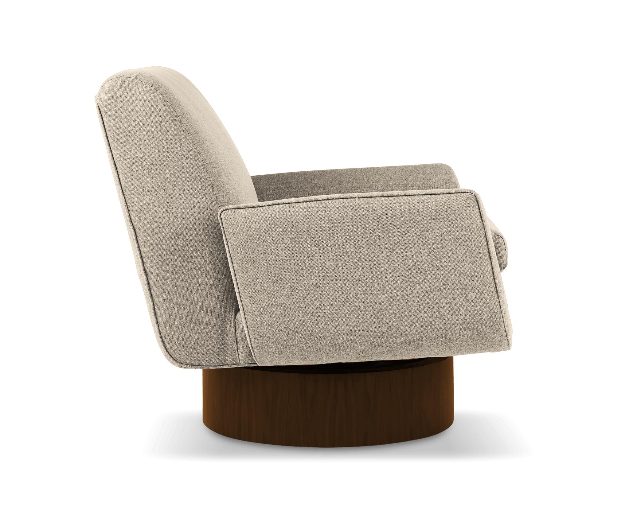 Beige Bingham Mid Century Modern Swivel Chair - Cody Sandstone - Mocha - Image 2