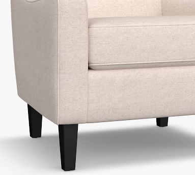 SoMa Isaac Upholstered Armchair, Polyester Wrapped Cushions, Twill Cream - Image 5