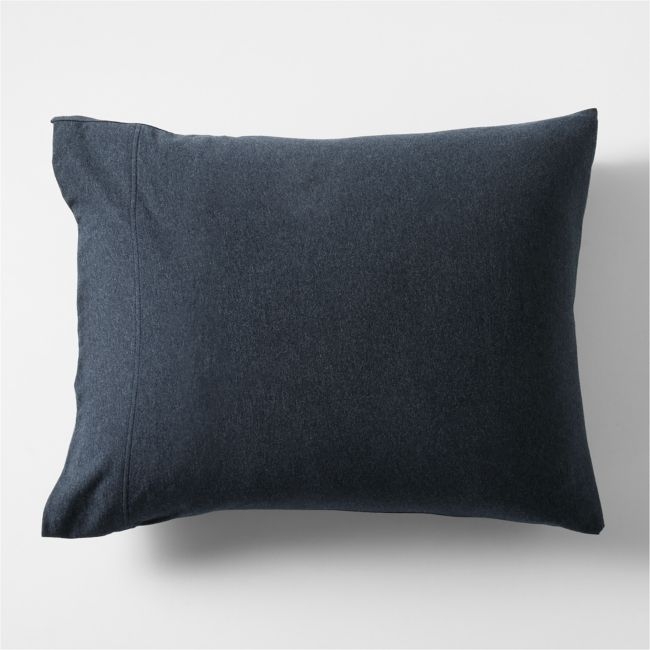 Cozysoft Organic Cotton Jersey Midnight Navy Standard Bed Pillow Sham - Image 0