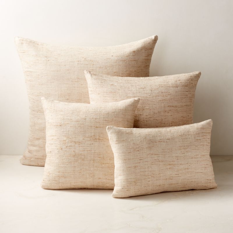 Raj White Silk Throw Pillow with Feather-Down Insert 20''x20" - Image 2
