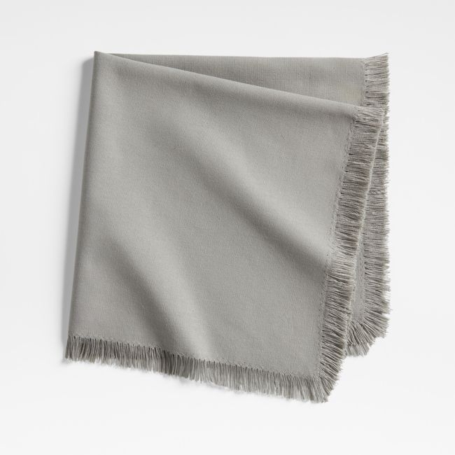 Craft Light Grey Organic Cotton Fringe Napkin - Image 0