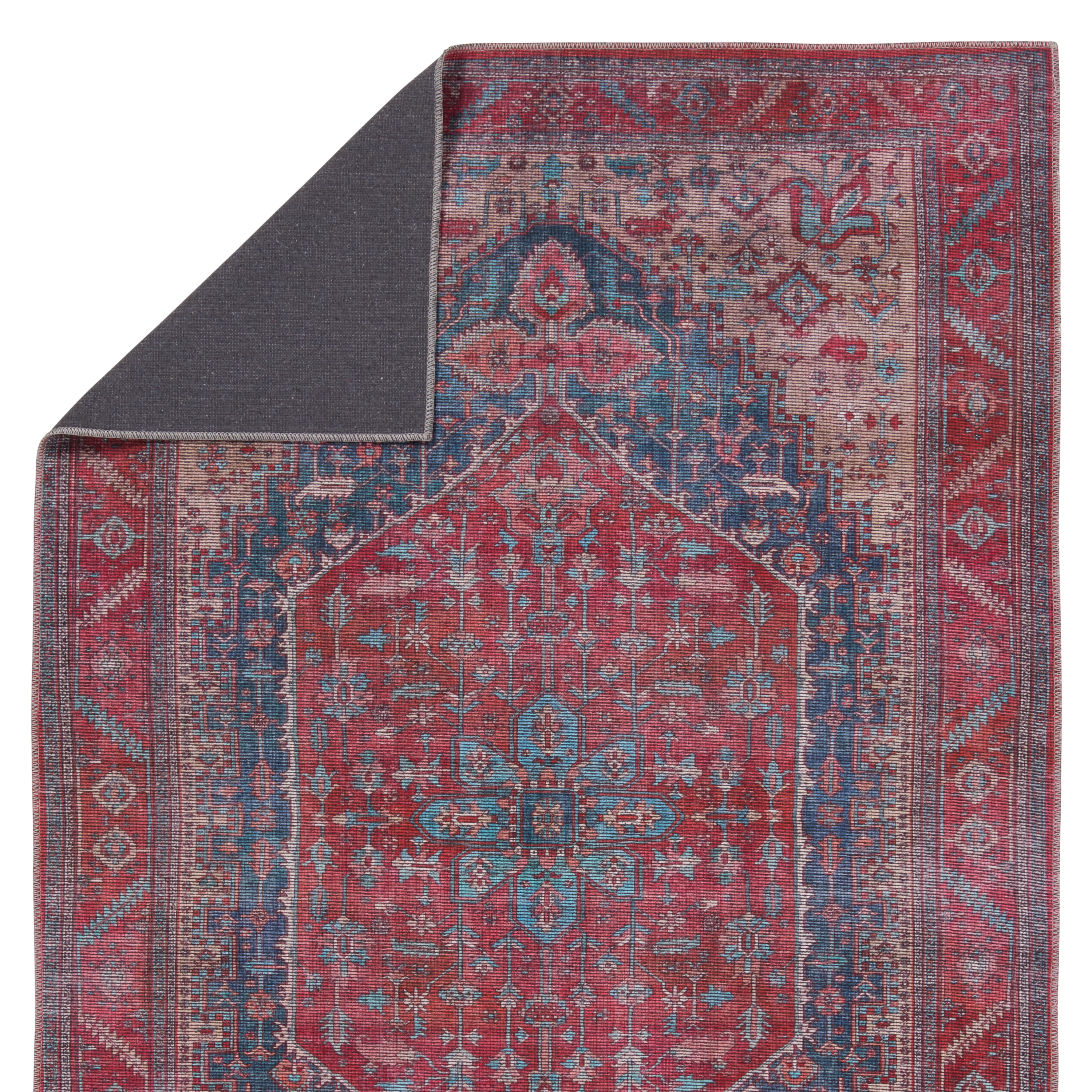 Vibe by Fairbanks Medallion Red/ Blue Area Rug (9'2"X12') - Image 2