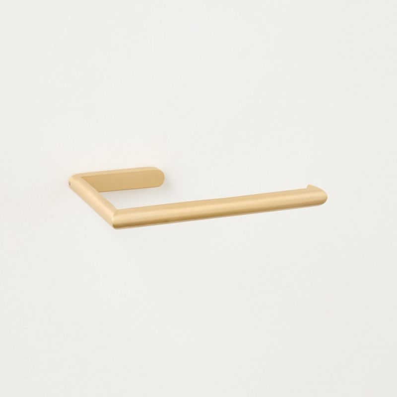 Curveaux Curved Brushed Brass Wall-Mounted Toilet Paper Holder - Image 1