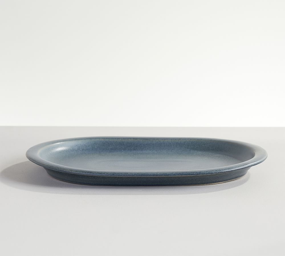 Mendocino Stoneware Serving Platter, 15.25" x 11" - Indigo Blue - Image 0