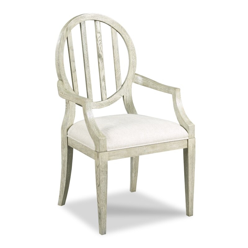 Woodbridge Furniture Emma Linen King Louis Back Arm Chair - Image 0
