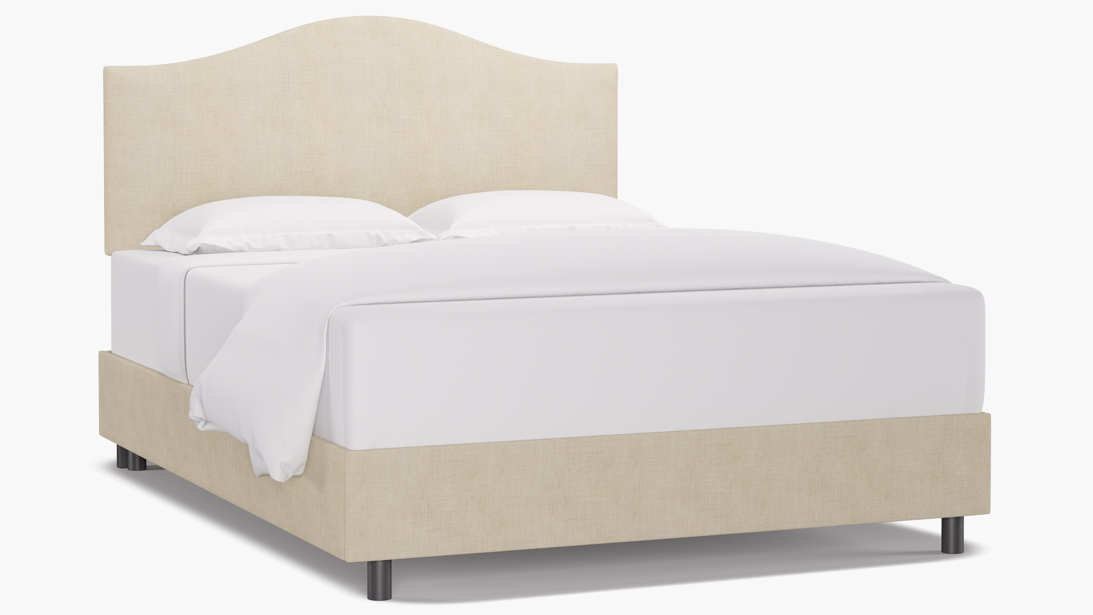 Camelback Bed, Talc Everyday Linen, Queen - Image 0