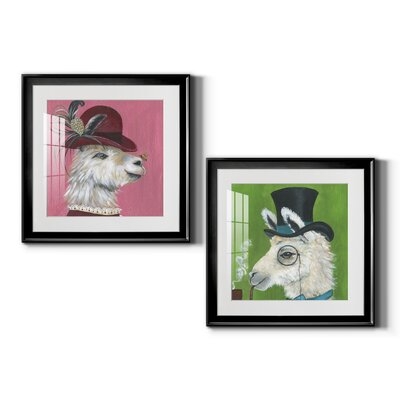 Llama and Bee - 2 Piece Picture Frame Graphic Art Print Set - Image 0
