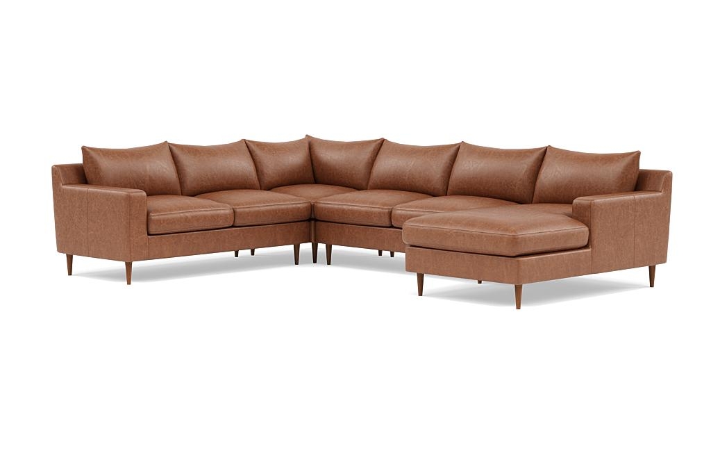 Sloan 4-Piece Leather Corner Sectional Sofa with Right Chaise - Image 2
