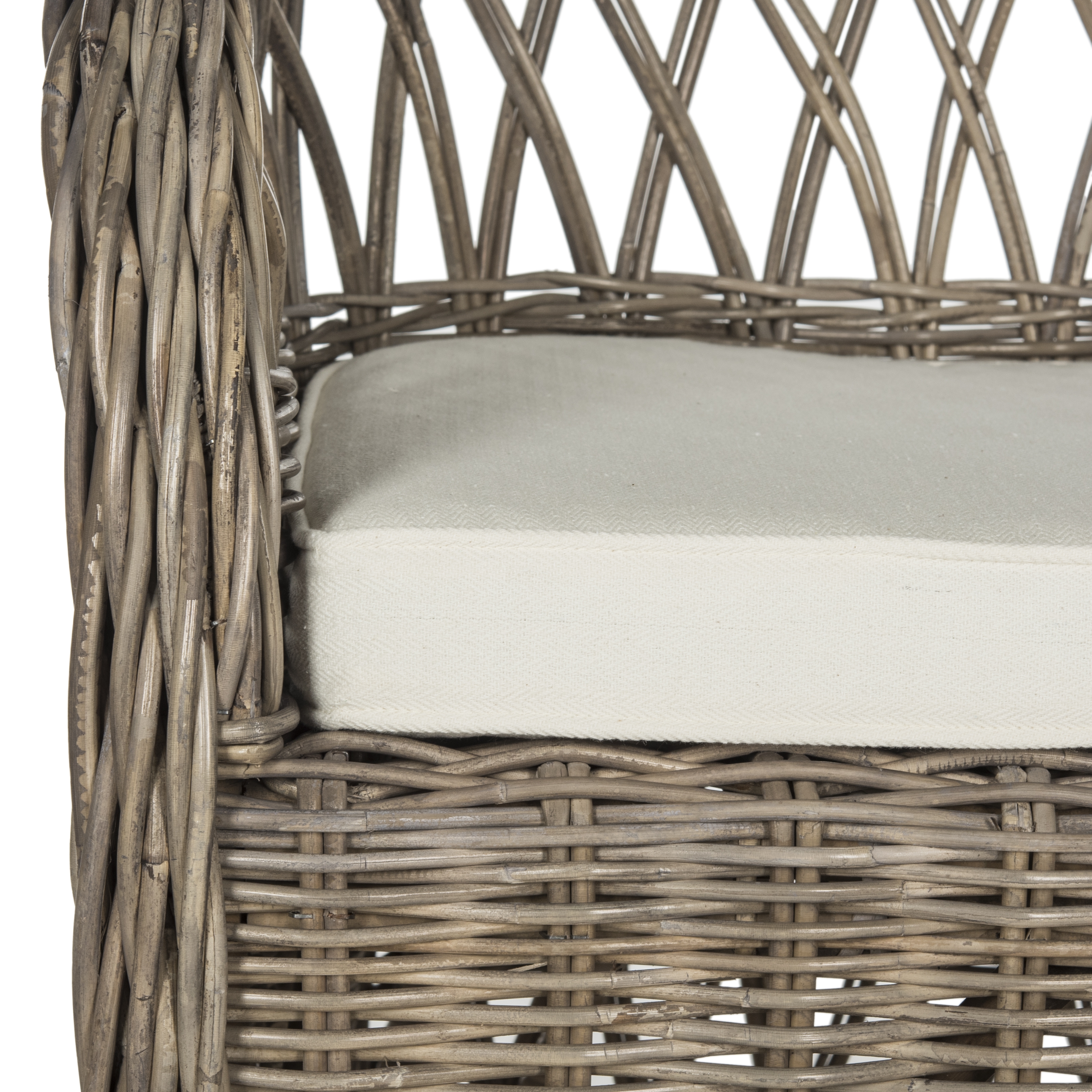 Inez Wicker Club Chair - Natural - Safavieh - Image 4
