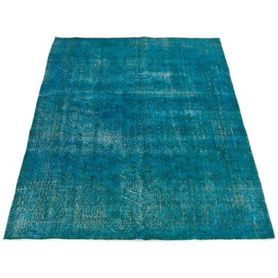 One-of-a-Kind Hand-Knotted 1980s 4'8" x 8' Wool Area Rug in Blue - Image 0