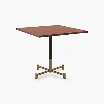 Restaurant Table, Top 36" Square, Sand Oak, Dining Height 4 Branch Base, Bronze/Brass - Image 1