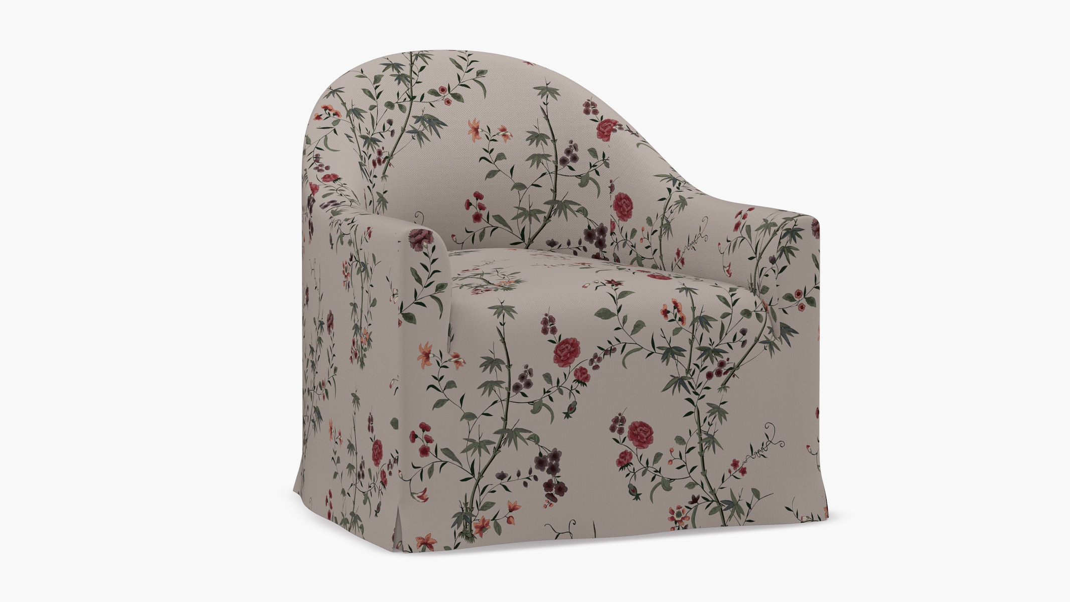 Slipcover Swivel Chair, Multi Bamboo Garden - Image 1