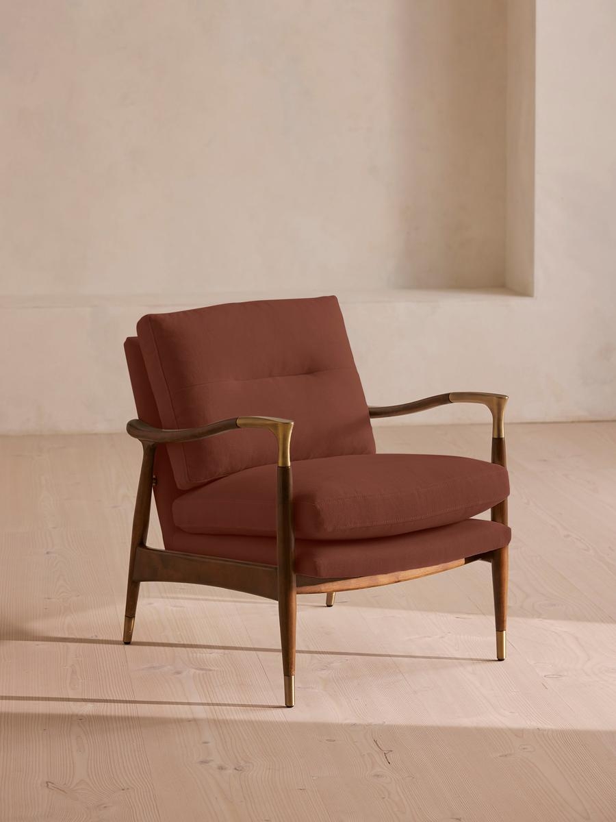 Theodore Armchair, Linen, Sienna, US - Image 0