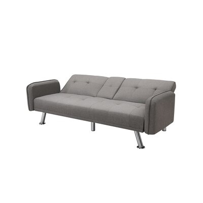Fabric Square Arm Sleeper Sofa-purple - Image 0